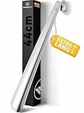 Walking Line® Premium Schuhlöffel Lang 44cm [EXTRA STABIL] aus Gebürstetem Edelstahl - Schuhanzieher Lang, Schuhlöffel Metall Lang, Shoe Horn, Schuhanzieher Lang Metall, Langer Schuhlöffel, Shoehorn