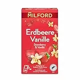 MILFORD Erdbeere Vanille | Früchtetee mit Erdbeere-Vanille-Aroma | 20 Teebeutel