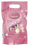 Lindt LINDOR Schokoladen Kugeln Sommer Mischung| 1 kg Beutel| 78 Schokoladen Kugeln | mit unendlich zartschmelzender Füllung| Schokoladengeschenk im Sommerbeutel