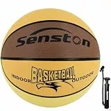 Senston Basketball Größe 5 Draußen, Anfänger Basketbälle für Indoor und Outdoor,Yellow Brown