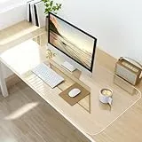 NATRKE Schreibtischunterlage Transparent, 90x40x0.15cm Schreibunterlage groß klare Durchsichtige Schreibtischmatte Unterlage Tischschoner rutschfeste Runde Kanten Schreibunterlage für Büro Zuhause
