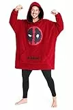 Marvel Avengers Übergroße Herren Hoodie Decke mit Ärmeln - Stitch Oversized Kapuzenpullover Fleece Tragbare Decken für Teenager - Geschenke für Fans (Rot/Schwarz)