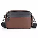 PU Umhängetasche Hohe Kapazität Tasche, Messenger Bags Schultertasche Herren, Umhängetasche für Herren mit Sport wasserdicht Freizeit Brusttasche,Gürteltasche Büro kleiner Rucksack,für Arbeit Reisen