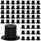 LANSKYLAN 150 Stück Mini Zylinder Hut Dekoartikel für Weihnachten Zum Basteln, Kunststoff Zylinder Hüte Schwarz, Miniatur Puppen Mützen für Schneemann