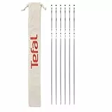 Tefal K185S7 6-teiliges Edelstahl-Spießset | wiederverwendbare Spieße mit flachem Design | inkl. Baumwollbeutel für eine einfache Aufbewahrung | Grillzubehör | Edelstahl