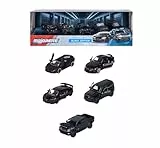 Majorette Auto-Set Black Edition (5 Autos) - 5 Schwarze Modellautos aus Metall mit Freilauf, Federung & zu öffnendem Teil, Spielzeugautos für Sammler und Kinder ab 3 Jahre, je 7,5 cm