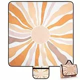 Jopee Groß Outdoor Picknickdecke, 200 x 200cm Wasserdicht Faltbare Stranddecke für 4-6 Personen, Leicht und Tragbar Campingdecke mit Tragegriff, Sandfrei Strandmatte für Strand, Picknick- Bohemian