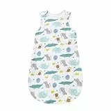 Mosebears Baby Schlafsack für Sommer Frühling, Animal Cartoon waschbare Decke 1.0 tog für Baby, Schlafsack ohne Ärmel (Tierparadies, 0-6 Monate)
