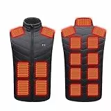 EMATOP Beheizbare Weste Warm Heizweste für Damen Herren Mode Ärmellos Wärmeweste mit 3 Einstellbar Temperatur Heizjacke 13 Heizzone Heizmantel Winter Stehkragen Wärmejacke Funktionsjacke