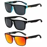 AHEJIOO 3er Set Sonnenbrille Herren Polarisiert - UV400 Schutz Sport Herren Sonnenbrille - Polarisierte Sonnenbrille Herren für Autofahren Angeln - Leichtes PC-Material, inkl. Beutel & Tuch