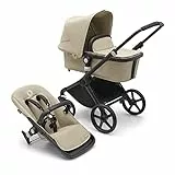 Bugaboo Fox Cub Kinderwagen für jedes Gelände, leichter und stabiler Kinderwagen, strapazierfähiges Design und extragroßes Sonnendach, einteilig und selbststehend faltbar, Desert Beige