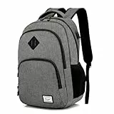 MoFut Rucksack Herren & Damen, Reiserucksack, Schultasche viele Fächer mit 15,6' Laptopfach, Wasserdichter Handgepäck Rucksäcke, Backpack für Studenten, Büroangestellte, Reisen Wandern (Grau)