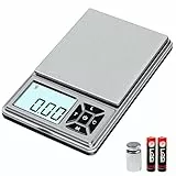GRAM PRES Digitale Taschen-Grammwaage 300g x 0,01g Genauigkeit, Micro Mini Hochpräzisionswaage Digitales Gewicht Gramm und Oz für Schmuck, Pfeile, Pulver und Kräuter, mit 50g Cal Gewichten