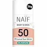 Naïf - Mineralischer Sonnenschutzstick - für Baby & Kind - LSF 50-0% Parfüm - Stick ohne Mikroplastik, Mineralöle oder Silikone - UVA und UVB Schutz - Wasserresistent - Dermatologisch Getestet - 36g