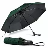 Vicloon Regenschirm, Taschenschirm Auf-Zu-Automatik, Regenschirm Sturmfest, 210T Teflon-Beschichtung, lLeicht, Stark, für Herren und Damen (Tiefwassergrün)