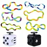 Spielzeug, 8-teiliges Fidget Set für Stressabbau und Konzentration, ADHS Spielzeug für Kinder und Erwachsene, Anti Stress Würfel und Stimming Toys für Büro, Schule und Reisen