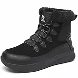 DANNTO Damen Winterstiefel Warme Gefütterte Schneeschuhe Winterschuhe Rutschfeste Schneestiefel Winterboots Schwarz,40