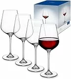 Villeroy & Boch - La Divina Bordeaux-Glas Set 4-teilig 250 ml Klar, Spülmaschinenfest, Weingläser Set, Rotweingläser, Weingläser für Bordeaux, Kristallgläser, Kristallglas