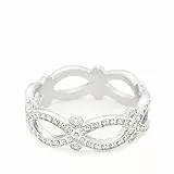 Leonardo Jewels Damen-Ring Infinito edelstahl Glas transparent Gr. 53 (16.9) - 015687