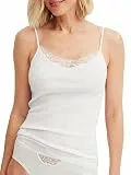 CALIDA Cotton Desire Spaghetti-Top Damen, 100% Baumwolle, pflegeleicht, ohne störenden Nähte Weiss 40-42