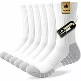 Niorasen Socken Herren Damen, 6 Paar Atmungsaktive Wandersocken Tennissocken Sportsocken, Baumwolle Gepolsterte Hochleistung Laufsocken Arbeitssocken, 43-46 39-42 35-38 47-50