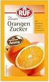 RUF Orangen-Zucker, aromatisierter Zucker mit natürlichem Orangen-Aroma, wie geriebene Orangenschalen zu verwenden, glutenfrei, vegan, 3 x 10g (Packung mit 5)