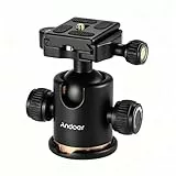 Andoer Mini Stativkopf Kugelkopf, Kamera Stativ Stativköpfe mit Schnellwechselplatte 1/4 zoll Schraube, Mini Tripod Ball Head für Stativ, Schieber, DSLR-Kamera