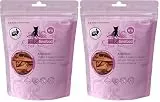 catz finefood Meatz Katzen Leckerlies Kaninchen N° 11 - knusprige Streifen aus Kaninchenfleisch - gegrillt und getrocknet - Katzensnack ohne Zucker, getreidefrei, 45g (Packung mit 2)