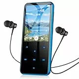 AGPTEK 64GB MP3 Player Bluetooth 5.3 mit 2,4' TFT Farbbildschirm, HiFi Musik Kinder MP3 Player mit Lautsprecher, Touch-Tasten, FM-Radio, E-Book, Aufnahme, Unterstützung bis zu 128 GB, Blau