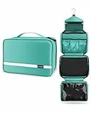 Carttiya Kulturbeutel zum Aufhängen, Kulturbeutel Herren Damen, Kosmetiktasche Groß Waschtasche Reise Waschbeutel Cosmetic Bag Makeup Tasche Kulturtaschen Toilettentasche mit Haken (Hellblau)