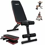 ISE Hantelbank Klappbar Verstellbar Multifunktions Schrägbank Trainingsbank Bauchmuskeltrainer mit 7-Fach Verstellbarer Rückenlehne für Ganzkörper-workout Bauchtrainer für zuhause,Sit Up Bank 5902