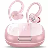 VKROBAG Wireless Earbuds Sport, Bluetooth 5.3 Kopfhörer mit ENC Noise Canceling Mikrofon, 48H Ohrhörer mit Ohrbügel, 3D Stereo, LED, IPX7 Wasserdicht Wireless Ohrhörer für Laufen, Fitnessstudio