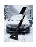 Auto-Eiskratzer-Bürste mit Besen – Schneefrost-Entferner for Auto, LKW, Wohnmobil, Windschutzscheibe, Seitenfenster, Anti-Crash – Kunststoff-Schneeschaufeln, Abtauen, Räumen(Black)