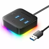 VENTION USB C Hub, 4 Ports USB 3.2 Gen 1 Type-C*1, USB A 3.0 * 3 Datenhub mit 5 Gbit/s with Breathing Lights - DREI Stufen Verstellbar, USB-C Splitter für Typ-C MacBook, Laptop, Flash Drive, 0.25M