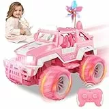 FORMIZON Pink RC Ferngesteuertes, Ferngesteuertes Auto Off-Road mit LED, 1/18 Off-Road Auto mit Windmühle, Geeignet für 3-12 Jungen Mädchen, Ideale Spielzeug Geschenke für Geburtstag (Jeep)
