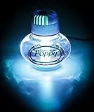 Lufterfrischer Original Poppy, LED-Beleuchtung 5 Volt USB-Stecker, 5 LEDs 7 Farben Farbwechsel, Duft Inhalt 150 ml, für LKW, PKW (Erdbeere)