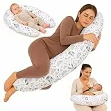Totsy Baby Stillkissen XXL Schwangerschaftskissen 190 cm - Pregnancy Pillow Body Pillow Seitenschläferkissen Schlafkissen Lagerungskissen Kissen mit Bezug aus Baumwolle Oeko-Tex