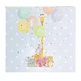 goldbuch 50 403 Babytagebuch Balloon Party, Tagebuch für Neugeborene, Erinnerungsalbum mit 100 illustrierten Seiten, Kunstdruck Einband mit tierischem Motiv, ca. 24,5 x 22,5 x 3,5 cm, Album in Blau