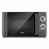 CASO M20 Ecostyle - Mikrowelle 20 L Garraum, 700 Watt Leistung, 6 Leistungsstufen, Auftaufunktion, Timer, Innenbeleuchtung, Drehteller Ø 24,5cm, einfache Bedienung, anthrazit