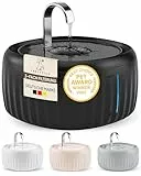 PrettyPaw Katzenbrunnen - Super leiser, BPA-freier 3L Trinkbrunnen für Katze mit LED und Aktivkohlefilter - Leicht zu reinigender Katzen Trinkbrunnen - Aqua Flow (Schwarz)