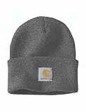 Carhartt Herren Knit Cuffed Beanie Beanie Hat, Coal Heather, Einheitsgröße