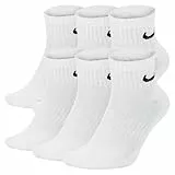 NIKE 6 X Sport Freizeit Socken Strümpfe 2X3er Pack SX7667, Farbe:Weiß, Größe:M = 38-42
