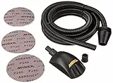 Mirka Roundy Kit Handblock mit Absaugung/Schleifklotz mit Klett inkl. 4m Absaugschlauch & 15 Stück Mirka Abranet Netzschleifscheiben Klett Ø 150mm Korn P120 P180 P240 / KIT00ROUND