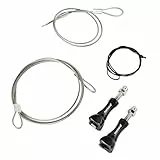 Mantona Sicherungsleinen Set (Edelstahl 40-100 cm, für Action Cams wie GoPro Hero 11 10 9 8 7 6 5 4 3+ Sicherheitsleine Universal, für viele Aktionkameras) schwarz/silber