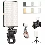 Selfie Licht Handy 120 LED, 2500-9000K Dimmbare Lichmodi Handylicht, 3000mAh Kamera Licht mit Stativ and Clip, CRI 95+ Videolicht für Vlogging/Fotografie/Videokonferenzen
