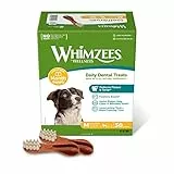 WHIMZEES Zahnbürste, Kaustangen für mittelgroße Hunde zur Zahnpflege, Größe M, 30 Stück (Monatspackung), ohne Zuckerzusatz, getreidefrei, natürlich, fettarm