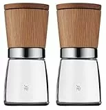 WMF Ceramill Nature Salz und Pfeffermühle Set 2-teilig, Gewürzmühle holz, unbefüllt, für Salz, Pfeffer, Chilli, Salzmühle, Pfeffermühle Holz, Grinder, Keramikmahlwerk