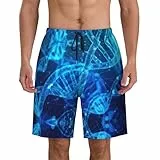 DNA-Ketten-Fotodruck, Herren-Shorts, legere Shorts, leicht, praktisch, Strand, Outdoor-Aktivitäten, Spazierengehen, Laufen, Schwarz , XL