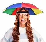 Hatstar Lustiger Sonnenschutz Hut | Faltbarer Sonnenschirm-Hut | Regenschirmhut | Sonnenschutz für Erwachsene & Kinder | Regenschirm für Strand & Outdoor Aktivitäten, Kopfbedeckung für Festival