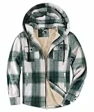 igeekwell Fleecejacke Herren Winterjacke mit Kapuze Hemdjacke für Männer Karierte Jacke für Winter Flanellhemd mit FleeceFutter & Reißverschluss Holzfällerjacke Thermojacke für Outdoor